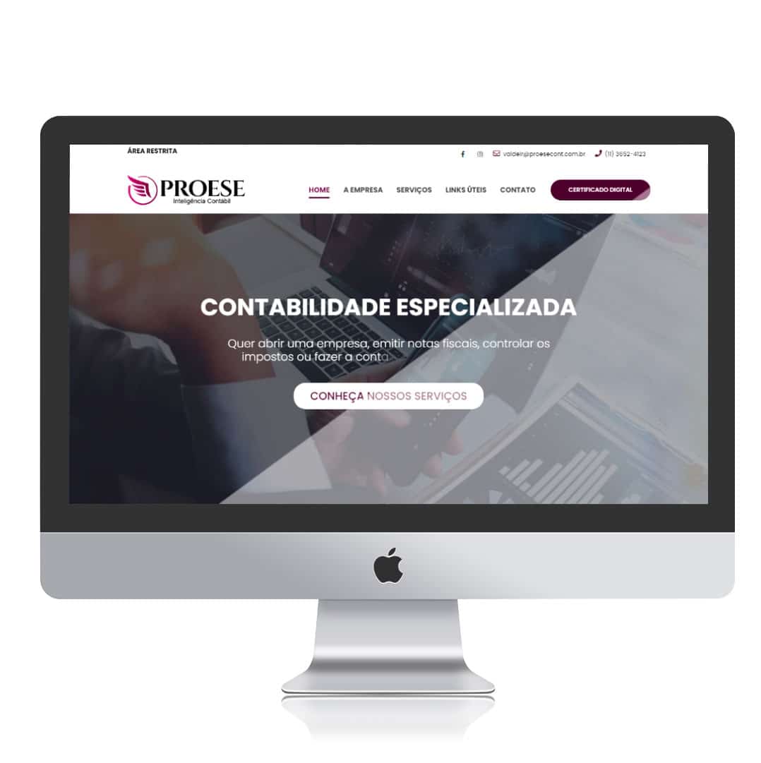 Website Proese Contabilidade por Clicsites